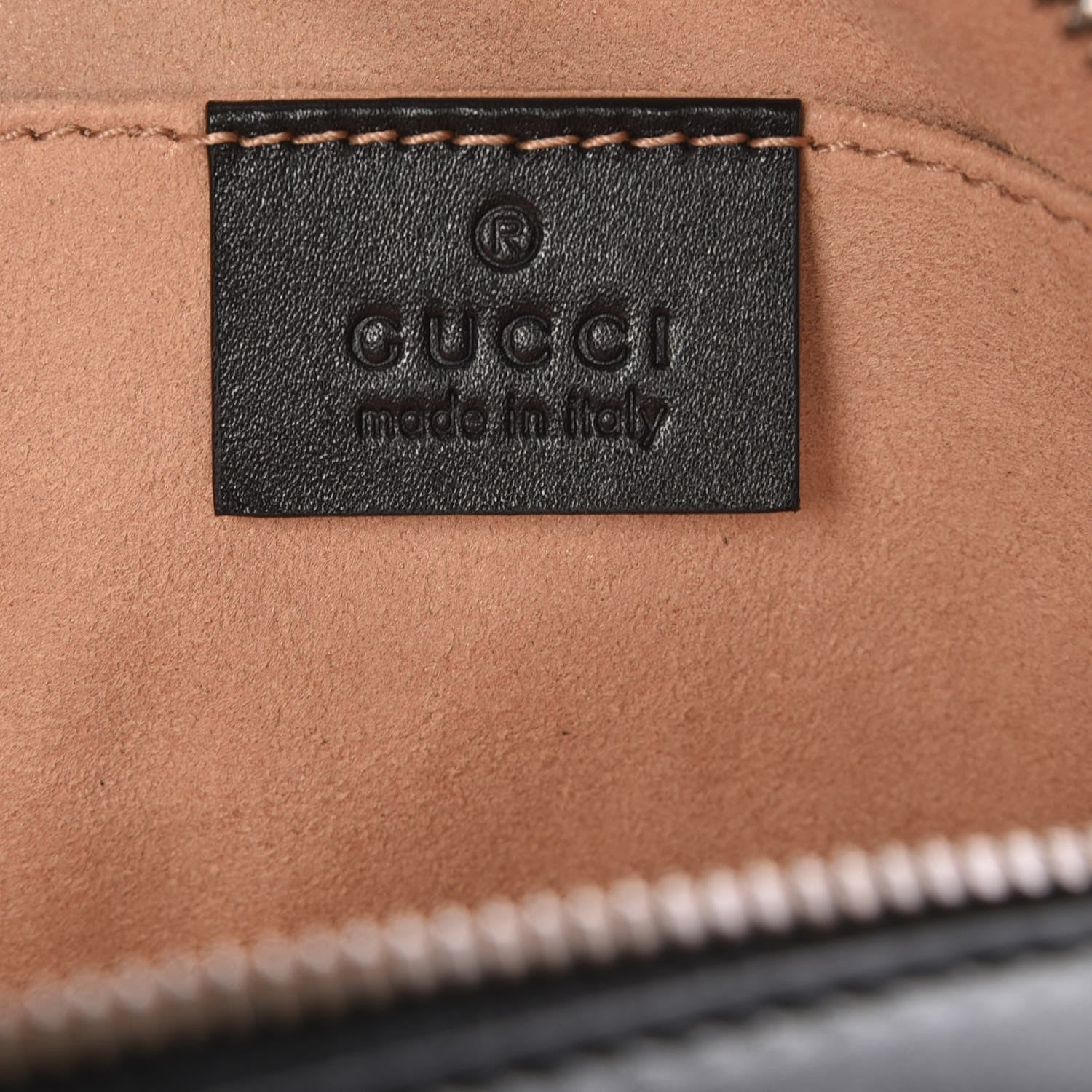 Gucci Calfskin Matelasse GG Marmont Belt Bag 85 34 Black 6 of 9