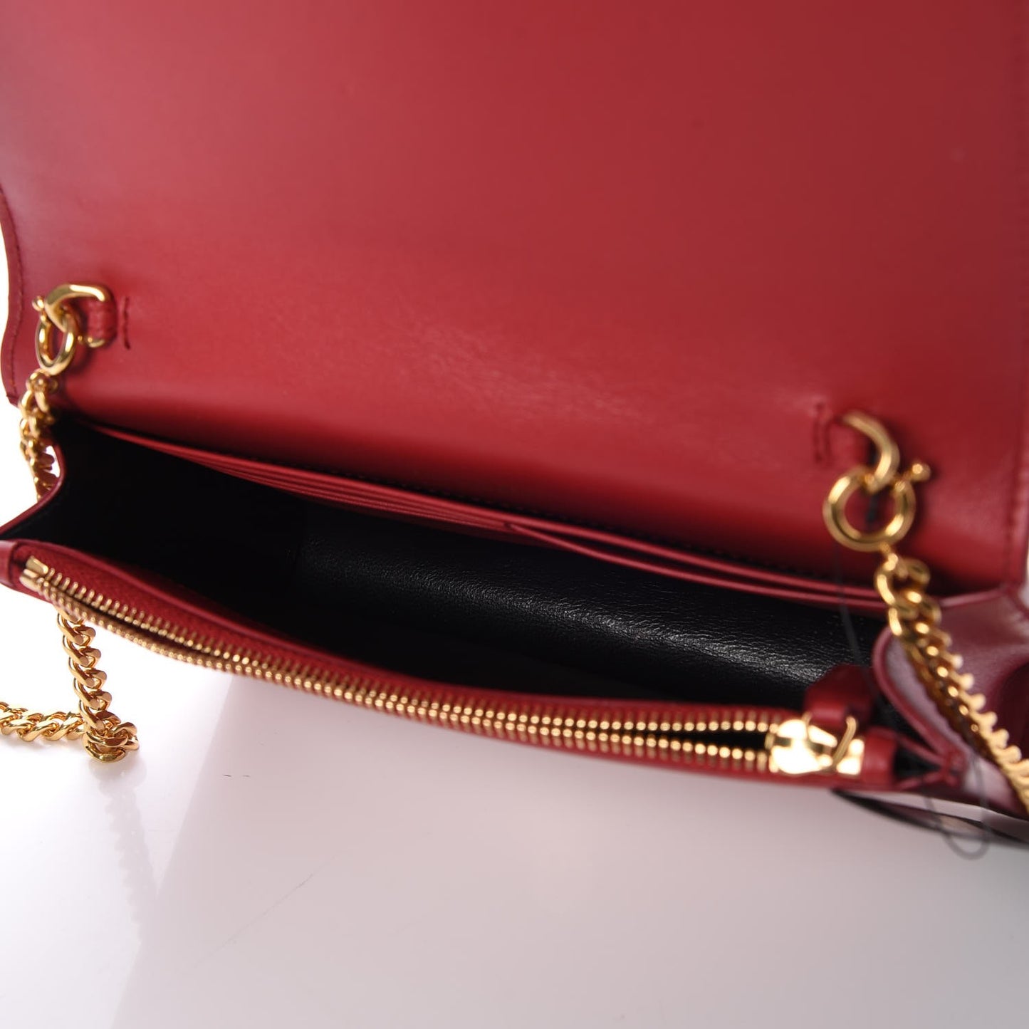Smooth Calfskin Classic Monogram Kate Tassel Chain Wallet New Lipstick