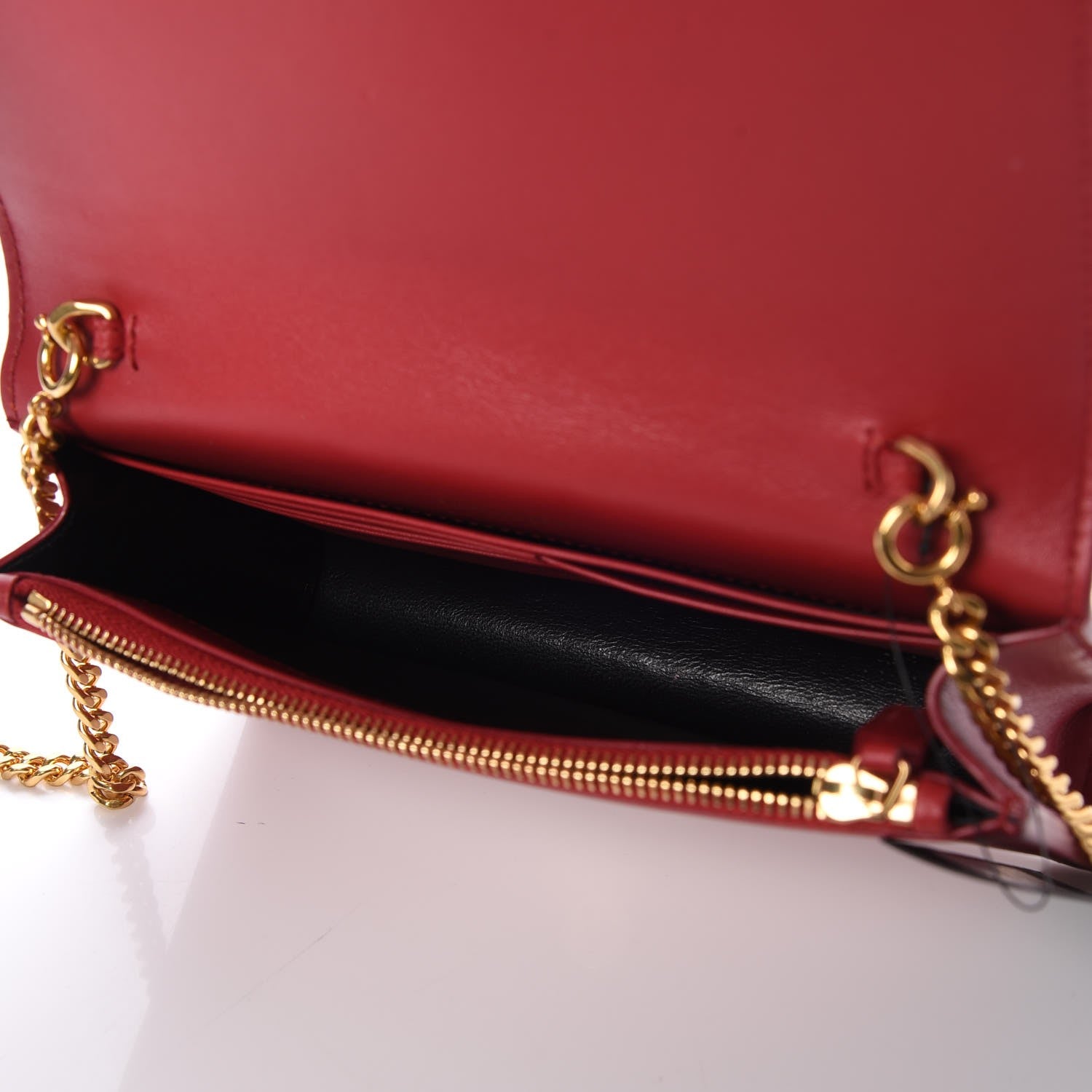 Saint Laurent Smooth Calfskin Classic Monogram Kate Tassel Chain Wallet New Lipstick 5 of 8
