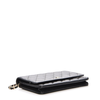 Chanel Lambskin Quilted Wallet On Chain WOC Black 6 of 15