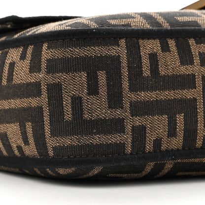 Fendi Fabric Jacquard FF 1974 Medium Baguette Tobacco Moro Black 9 of 10