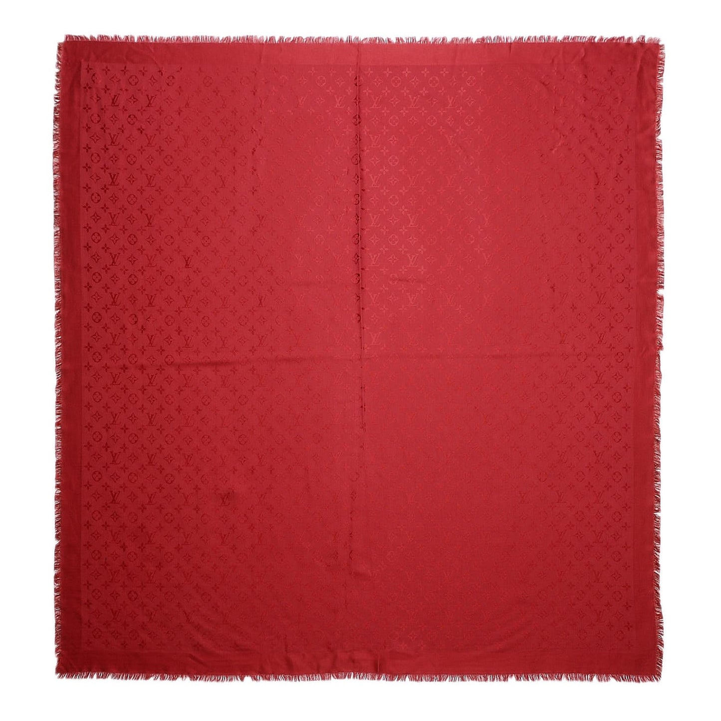 Silk Wool Monogram Shawl Pomme D'Amour