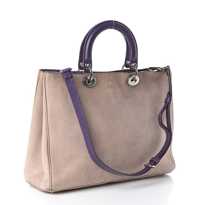 Christian Dior Nubuck Large Diorissimo Tote Beige Purple 3 of 12