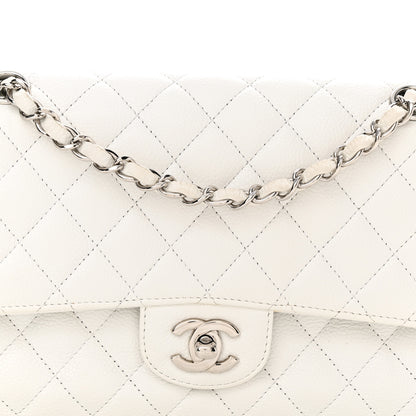 Chanel Caviar Quilted Medium Double Flap White 8 of 26