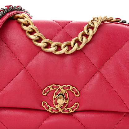 Chanel Lambskin Quilted Medium Chanel 19 Flap Dark Pink 8 of 10