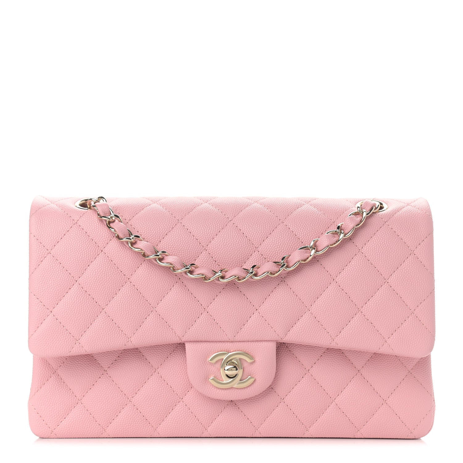 Chanel Caviar Quilted Medium Double Flap Pink 1 of 8
