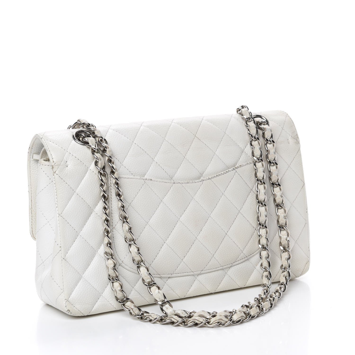 Chanel Caviar Quilted Medium Double Flap White 3 of 24