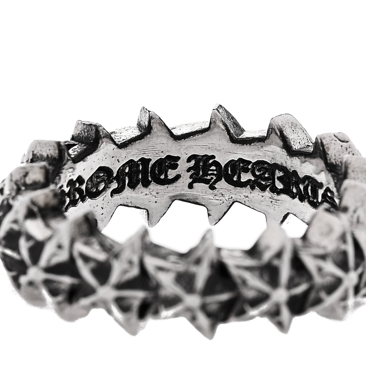 Chrome Hearts Sterling Silver Star Band Ring 49 4.75 5 of 6