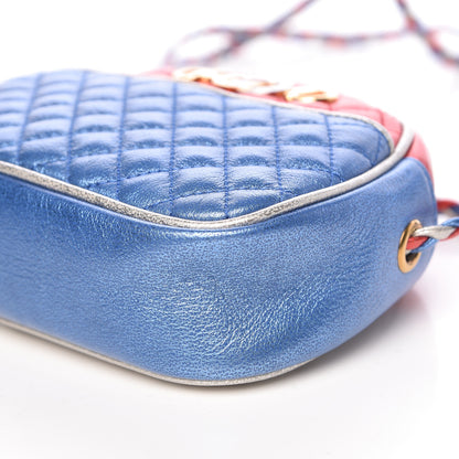 Gucci Laminated Nappa Trapuntata Mini Zumi Dome Shoulder Bag Rosso Marine Argento 9 of 10