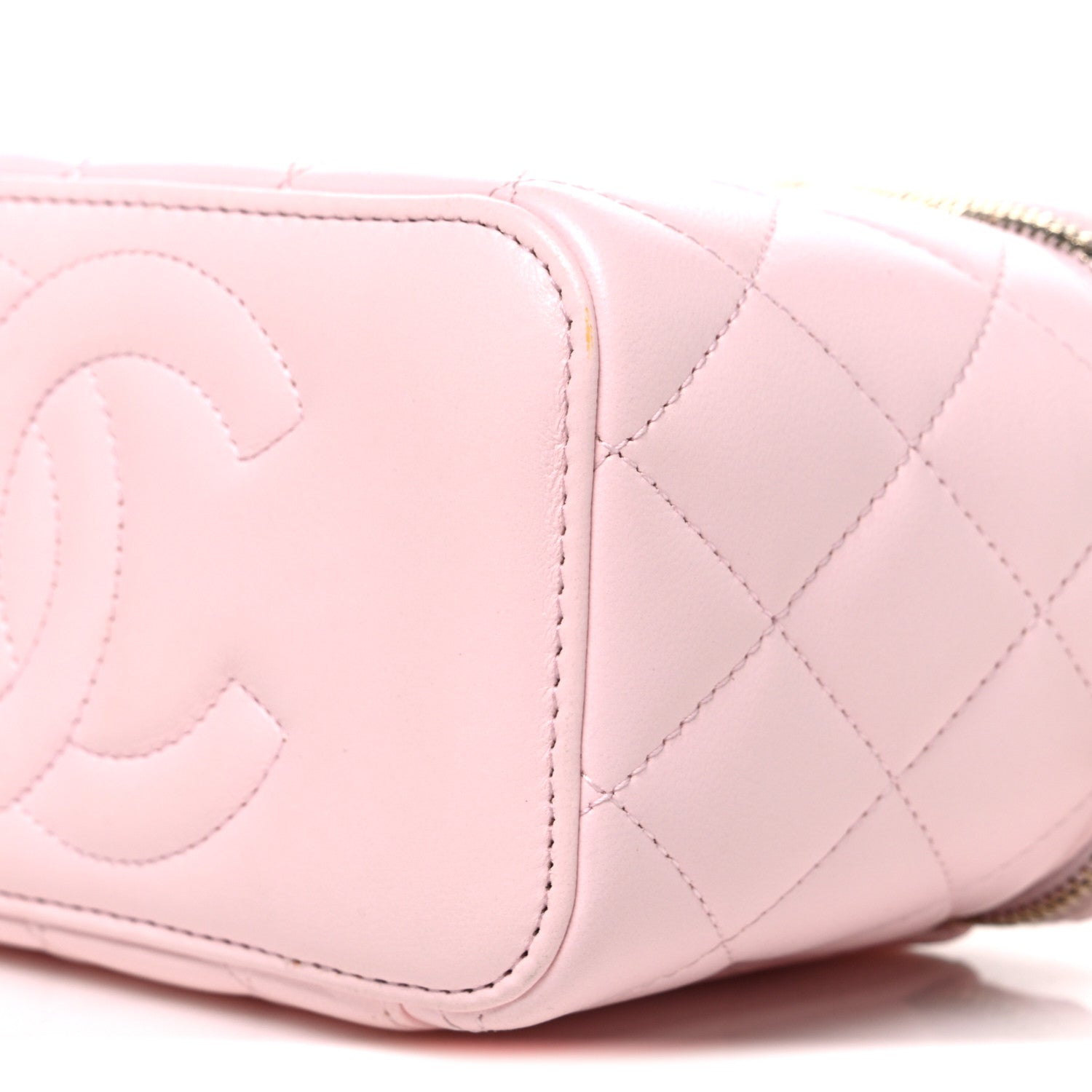 Chanel Lambskin Quilted Small Pearl Crush Vanity Case With Chain Light Pink 10 of 11