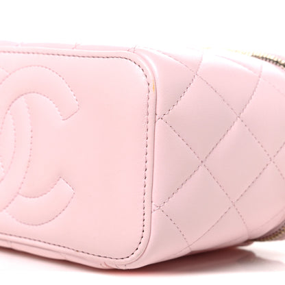 Chanel Lambskin Quilted Small Pearl Crush Vanity Case With Chain Light Pink 10 of 11
