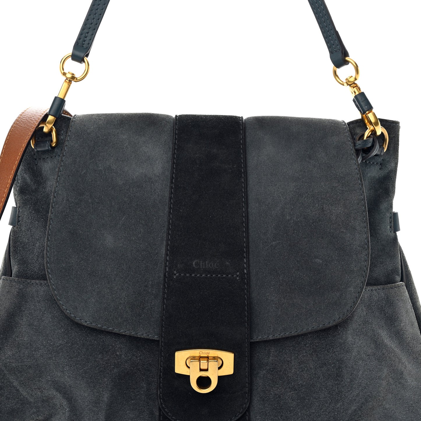 Suede Medium Lexa Shoulder Bag Silver Blue