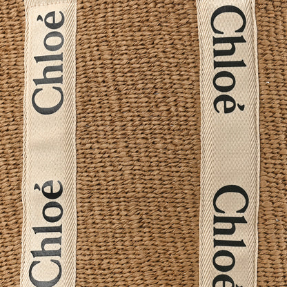Chloe Raffia Large Woody Tote White 7 of 11