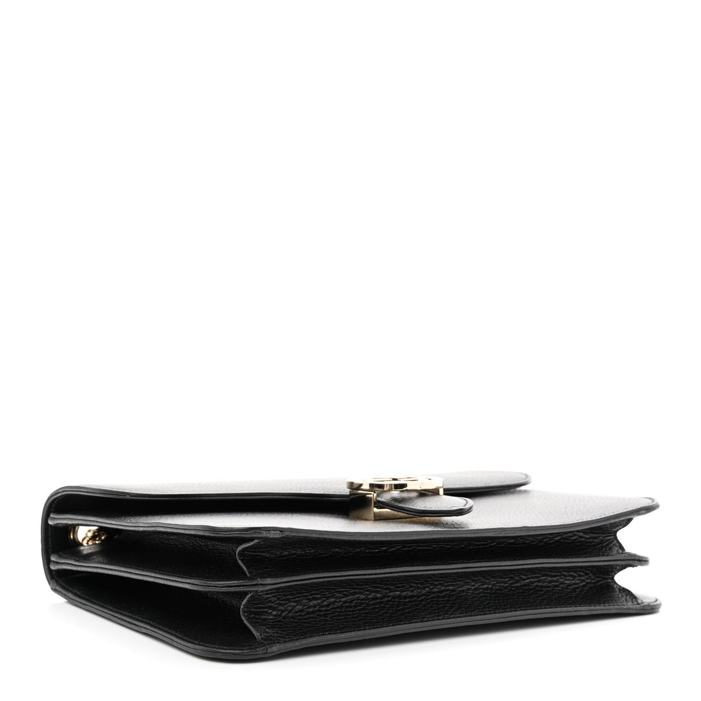 Dollar Calfskin Interlocking G Shoulder Bag Black