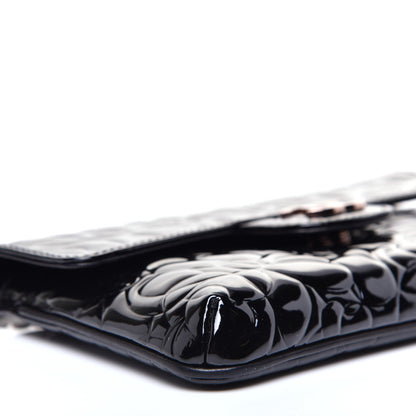 Chanel Patent Camellia Embossed Mini Flap Black 6 of 11