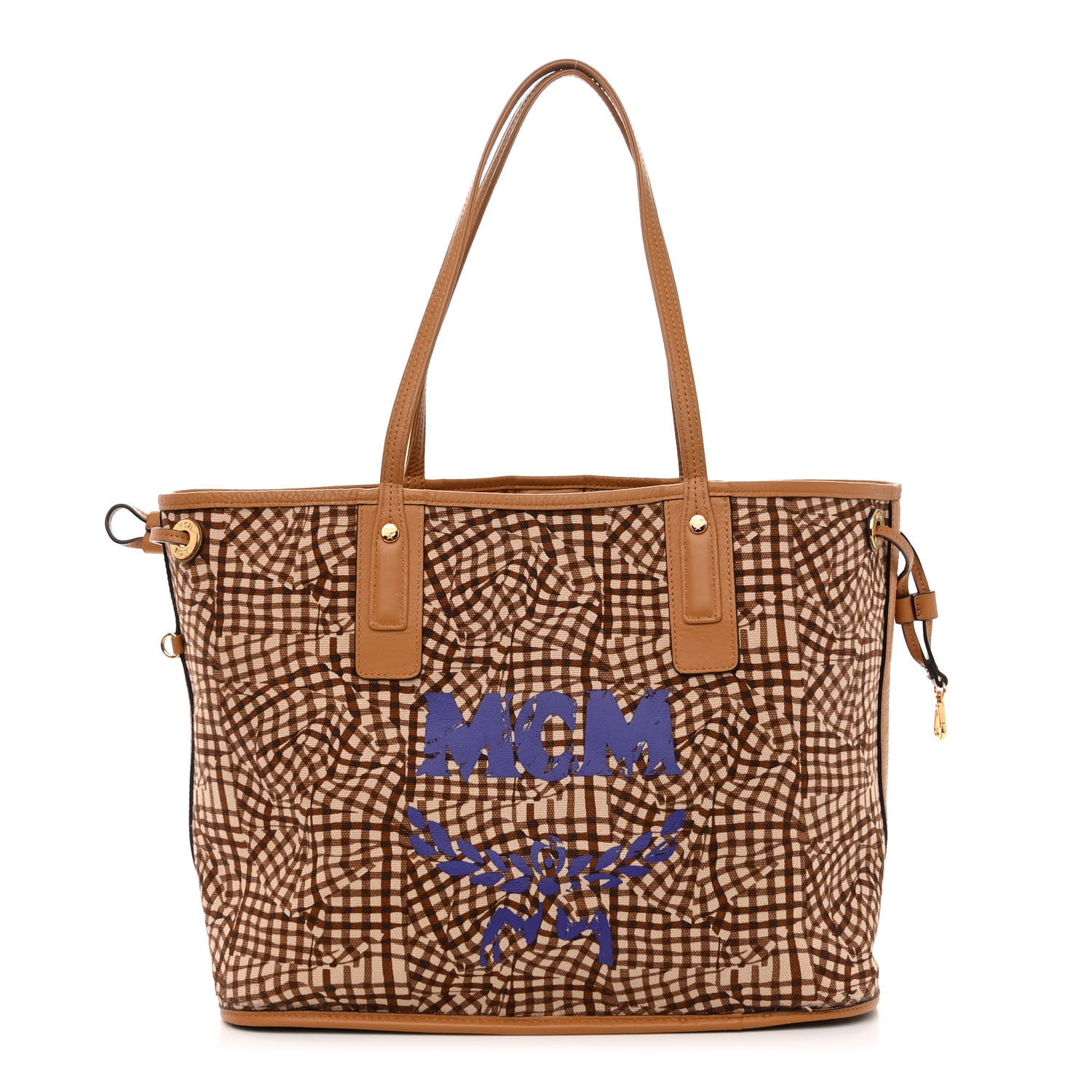 MCM Visetos Medium Liz Reversible Shopper Tote Cognac 3 of 16