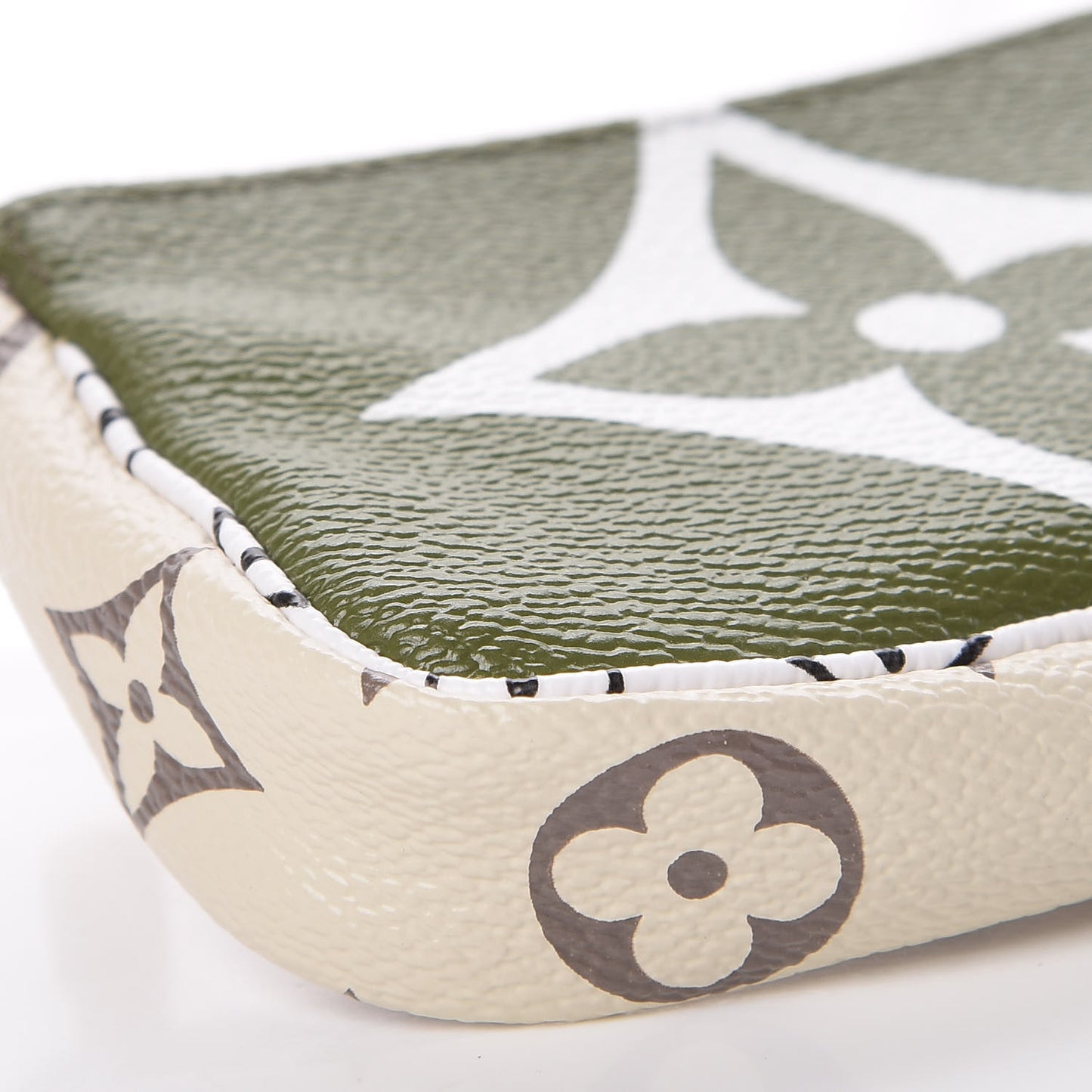 Monogram Giant Micro Pochette Accessories Kaki White