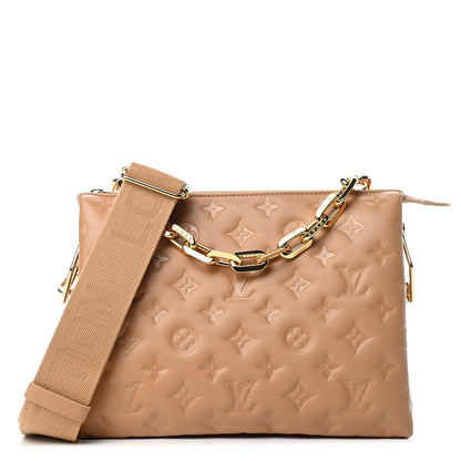 Louis Vuitton Lambskin Embossed Monogram Coussin PM Camel 1 of 4
