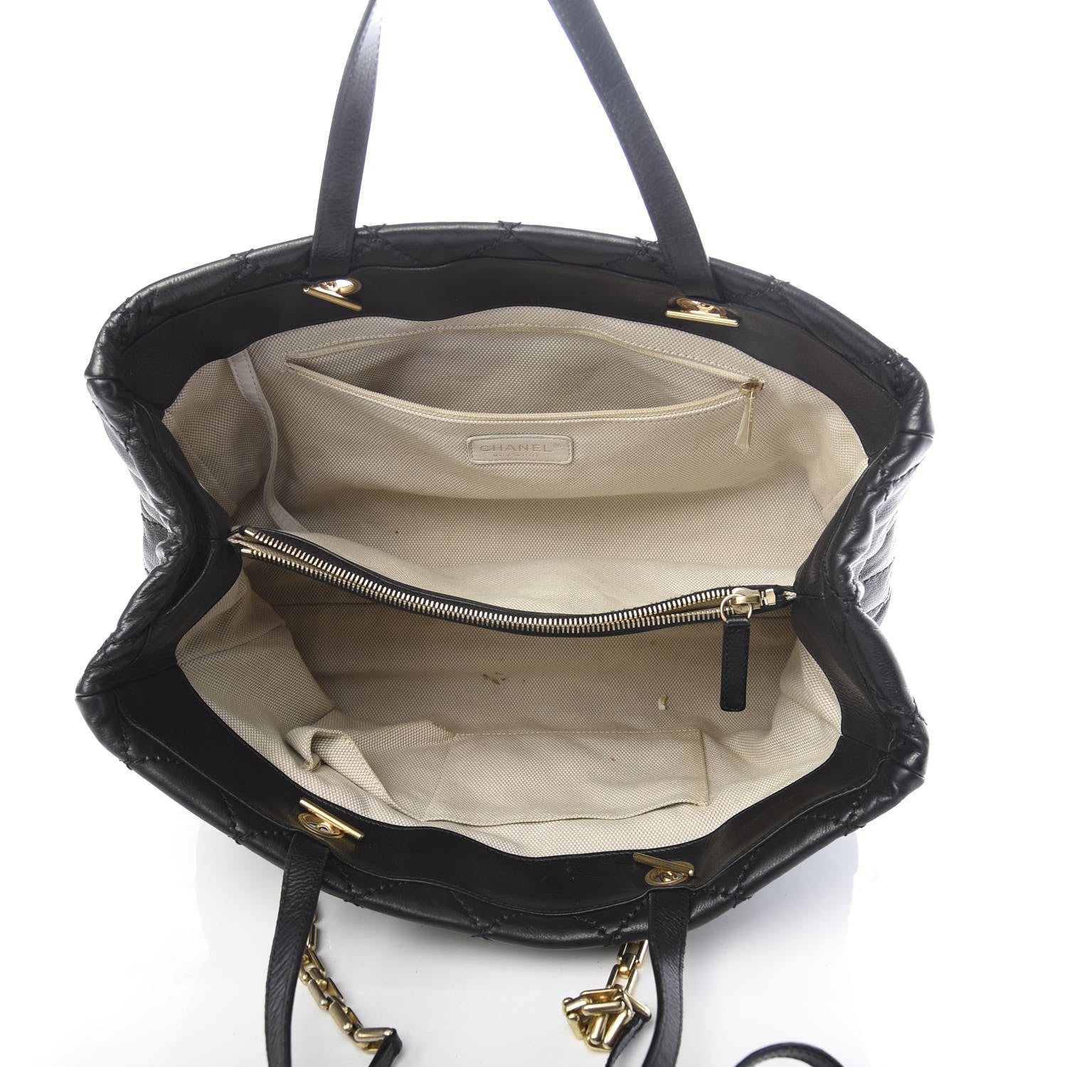 Chanel Calfskin Quilted Retro Chain Tote Black 5 of 16