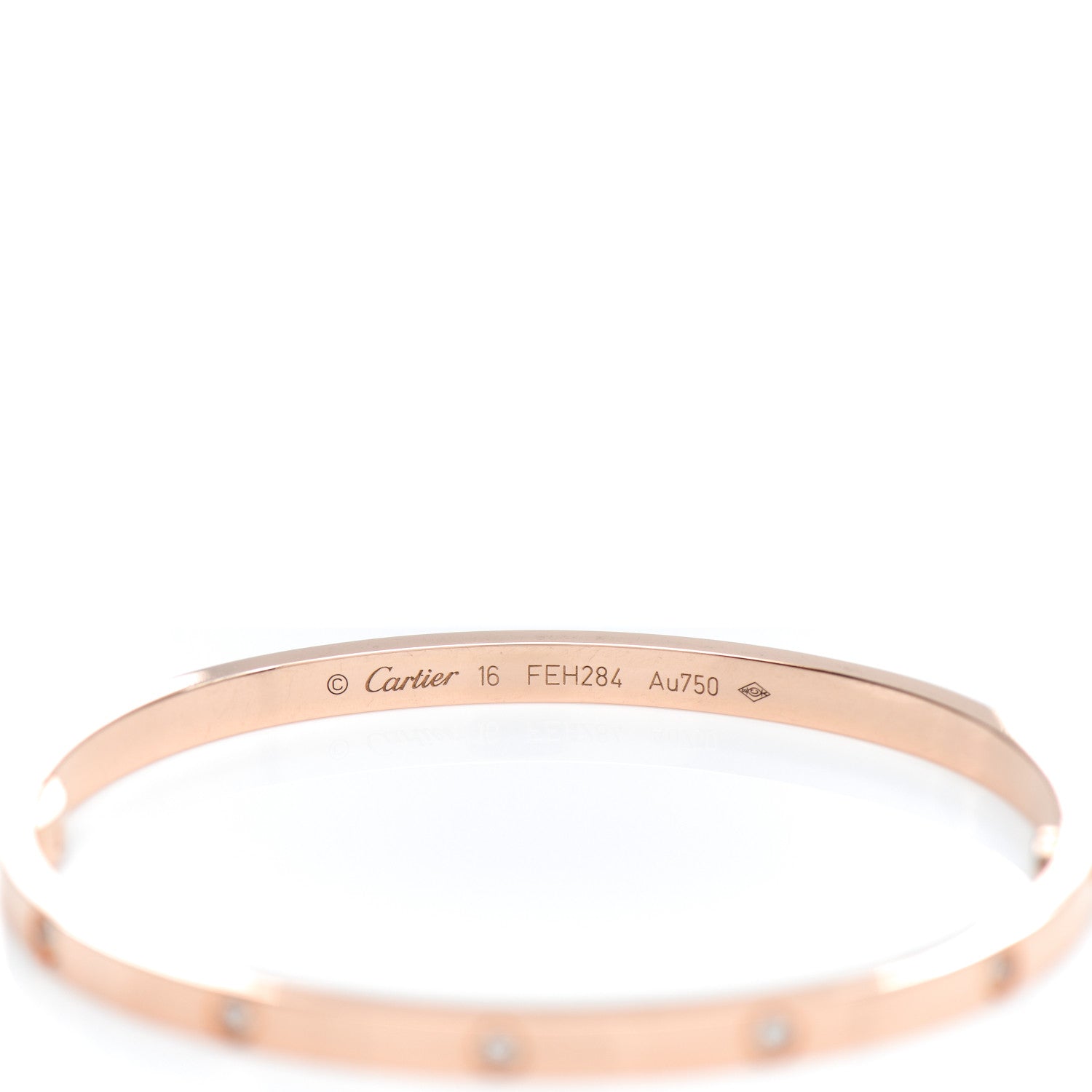 Cartier 18K Pink Gold 10 Diamond Small LOVE Bracelet 16 3 of 3