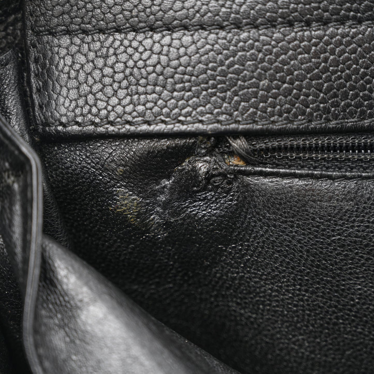 Caviar Quilted Shopping Tote Black