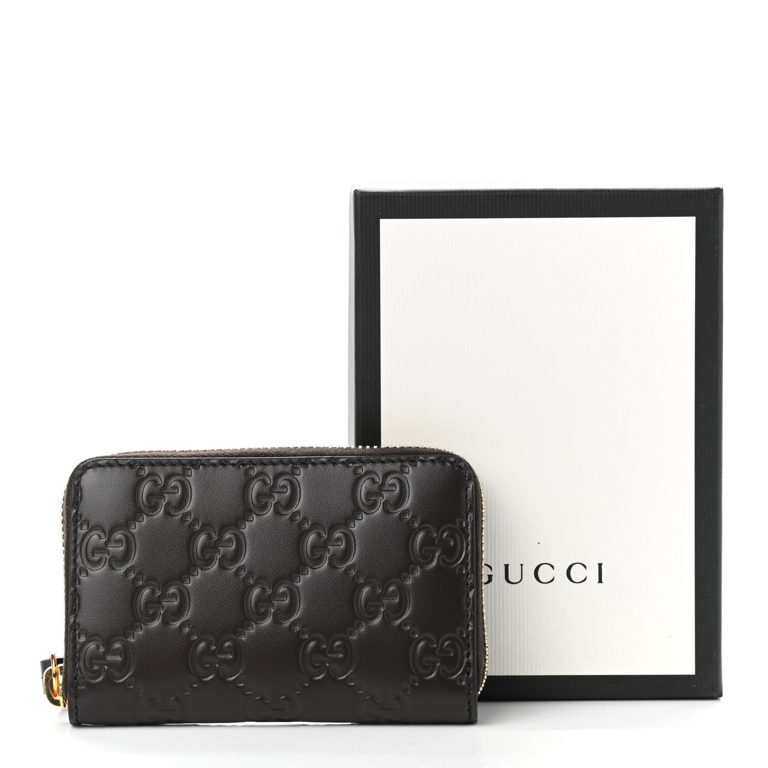 Gucci Guccissima Zip Around Card Case Dark Brown 7 of 7