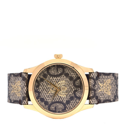 Gucci Stainless Steel Canvas 38mm G-Timeless GG Supreme Bee Quartz Watch Brown 2 of 5