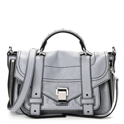 Proenza Schouler Paper Lambskin Tiny PS1 Plus Zip Satchel Dove Grey 1 of 4
