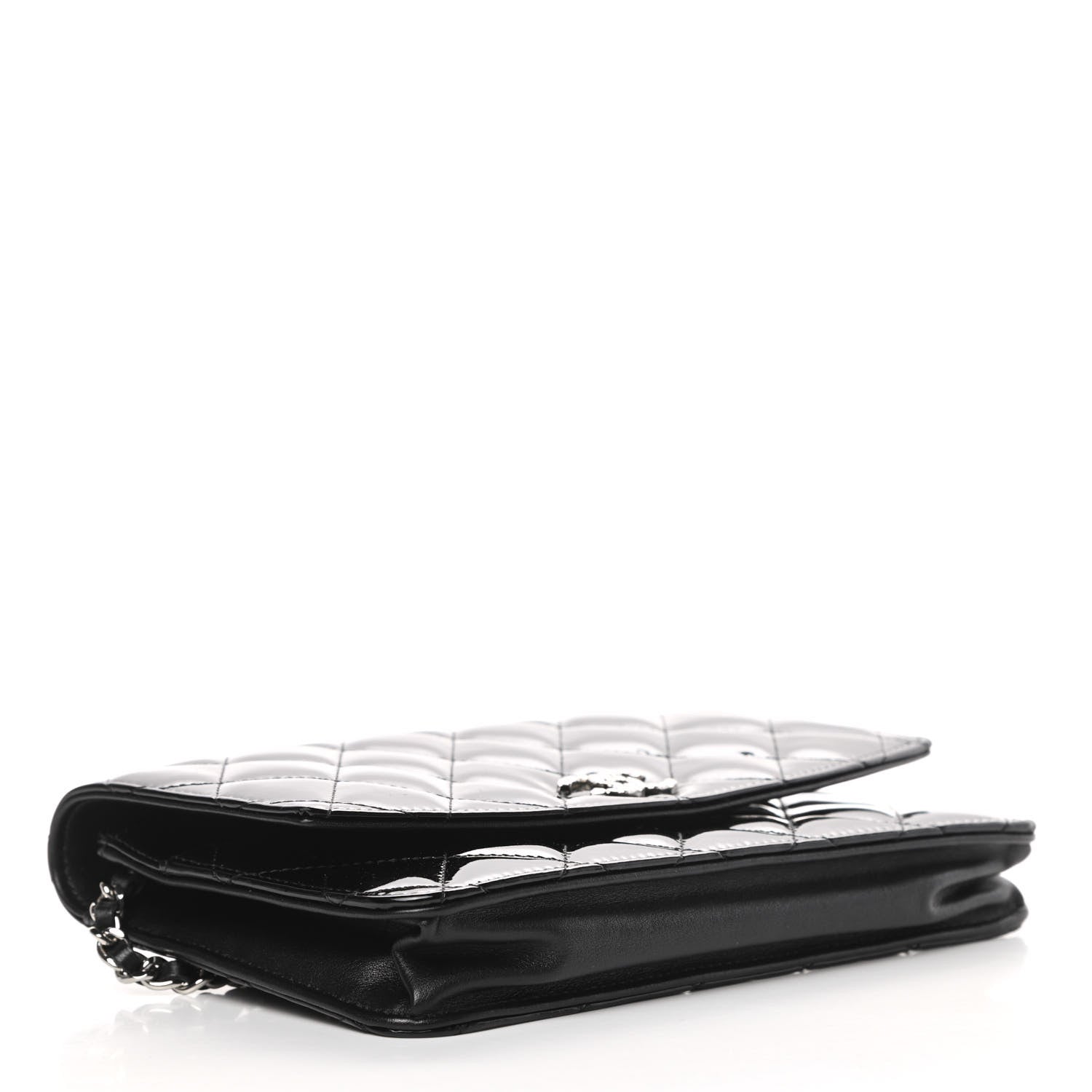 Chanel Patent Quilted Brilliant Wallet On Chain WOC Black 4 of 14