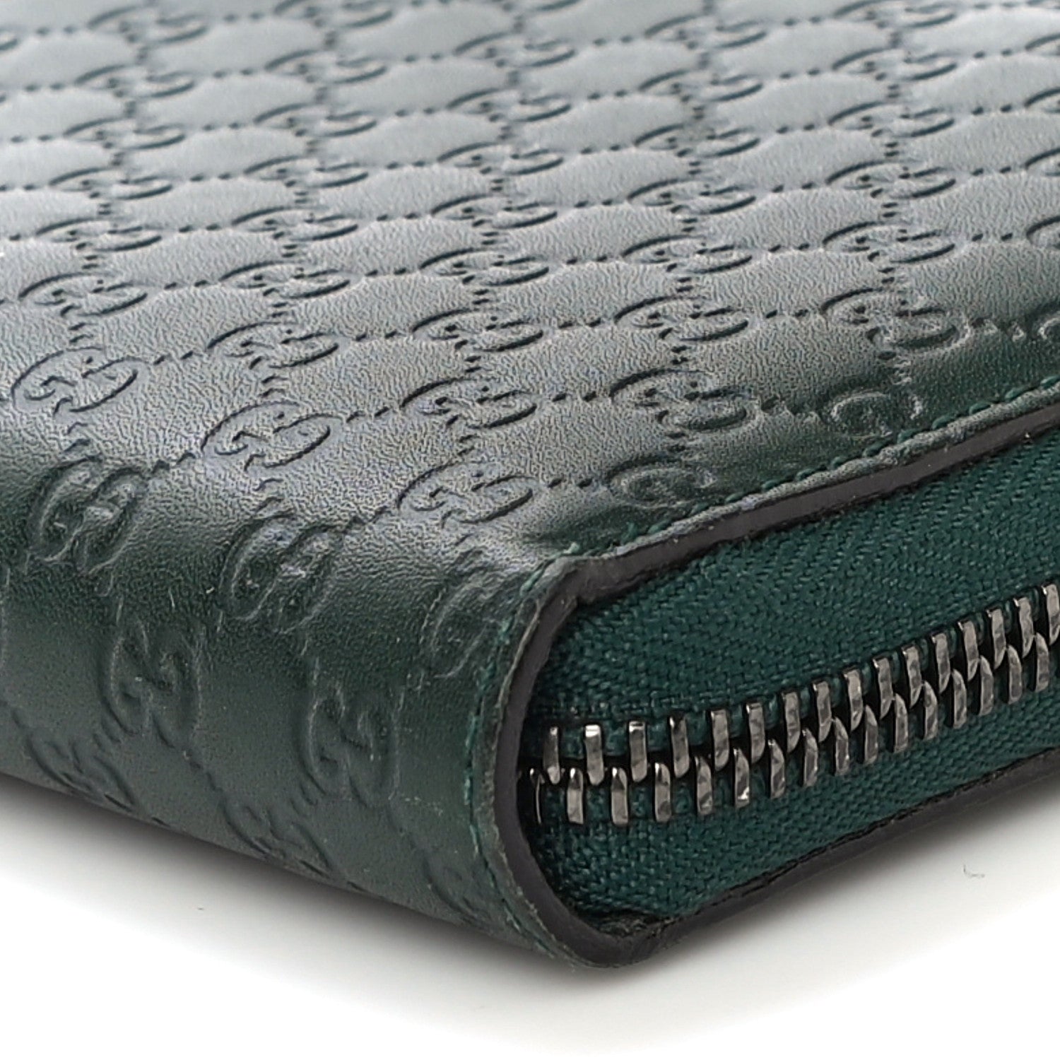 Gucci Microguccissima Zip Around Wallet Dark Green 9 of 10