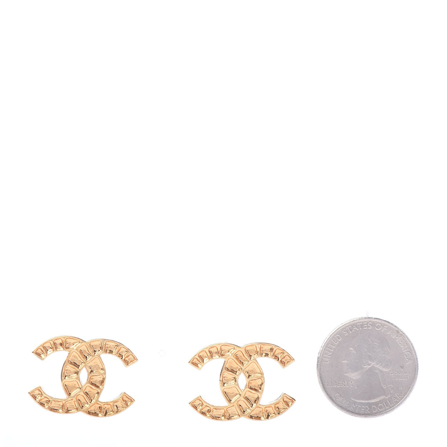 Chanel Metal Along The Nile CC Earrings Gold 2 of 5