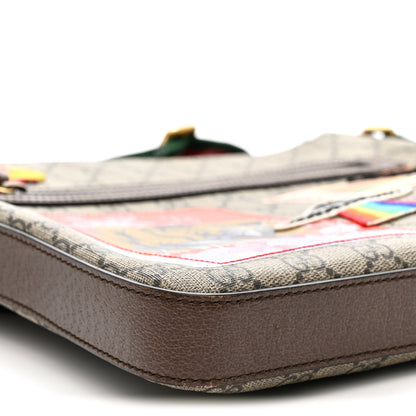 Gucci Soft GG Supreme Monogram Courrier Web Medium Flat Messenger Bag Beige New Acero Multicolor 9 of 11