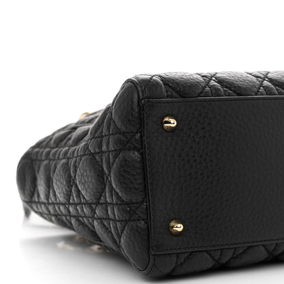 Christian Dior Grained Calfskin Cannage Medium Supple Lady Dior Black 9 of 13