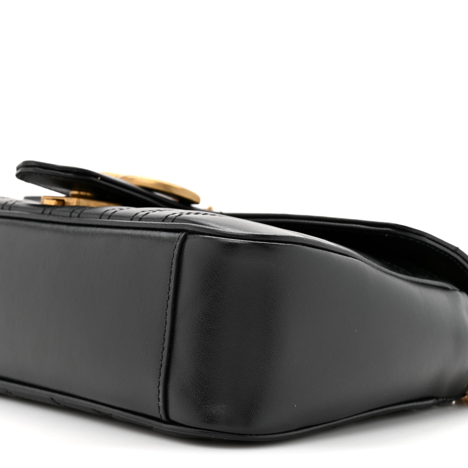 Gucci Calfskin Matelasse Small GG Marmont Shoulder Bag Black 9 of 10