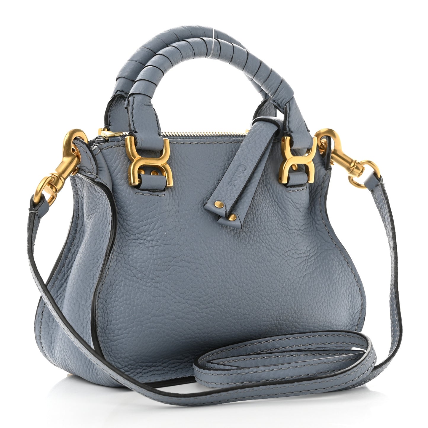 Calfskin Mini Marcie Satchel Washed Blue