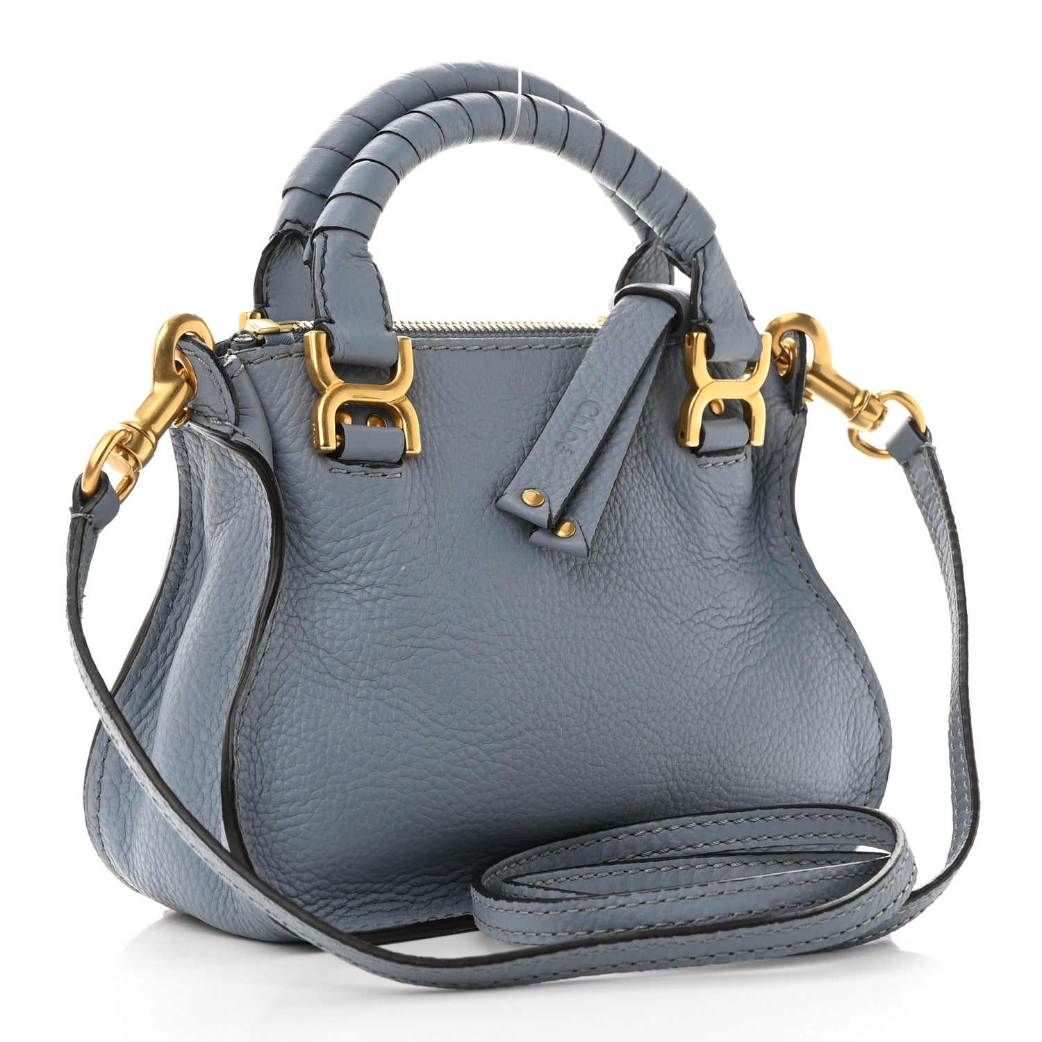 Chloe Calfskin Mini Marcie Satchel Washed Blue 3 of 9