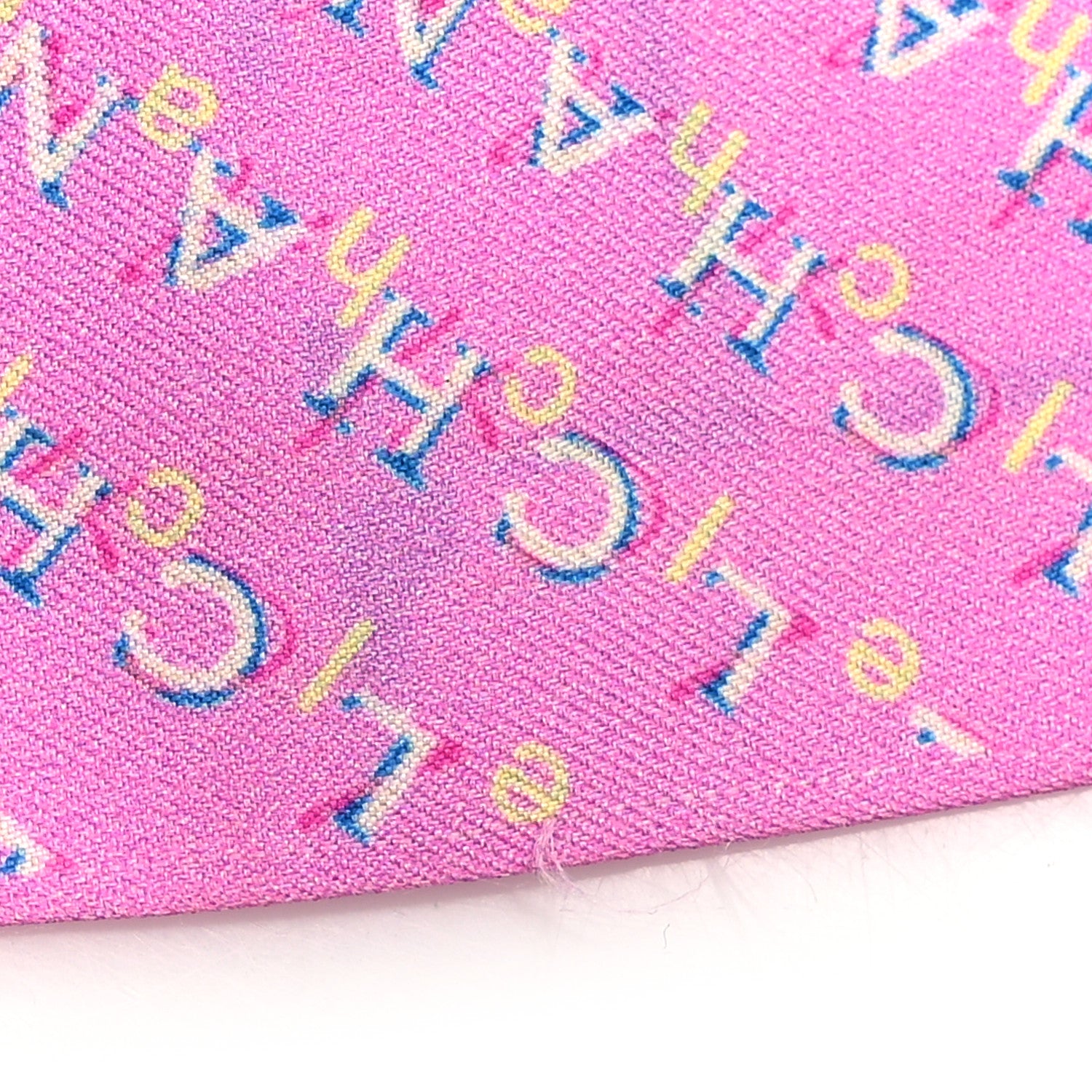 Chanel Silk Twill Slim Bandeau Scarf Fuchsia White 5 of 5