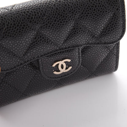 Chanel Caviar Quilted Flap Card Holder Wallet Black 9 of 10