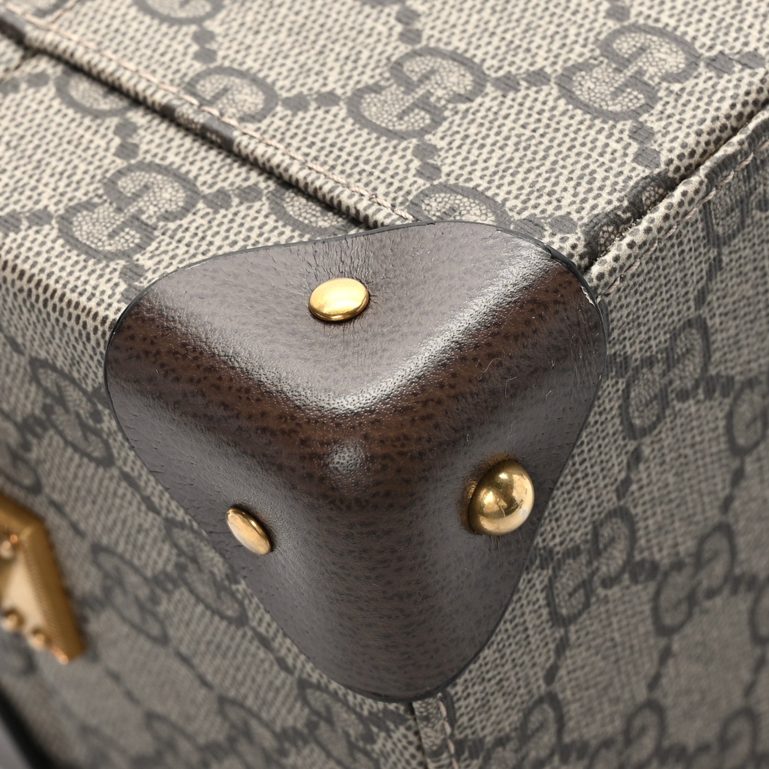 Gucci GG Supreme Monogram Textured Dollar Calfskin Web Savoy Jewelry Case Beige Ebony New Acero 12 of 13