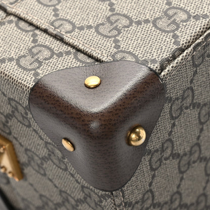 Gucci GG Supreme Monogram Textured Dollar Calfskin Web Savoy Jewelry Case Beige Ebony New Acero 12 of 13