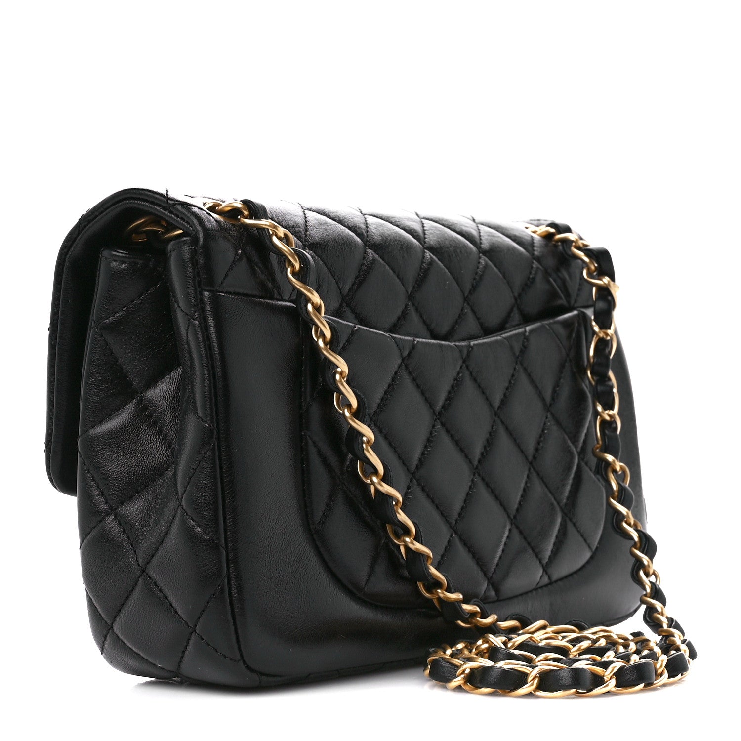 Chanel Shiny Lambskin Quilted Small Daily Friend Flap Black 3 of 11
