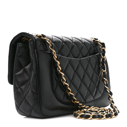 Chanel Shiny Lambskin Quilted Small Daily Friend Flap Black 3 of 11