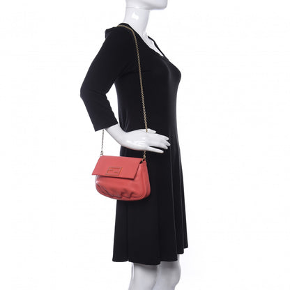 Fendi Vitello Flamingo Enamel Fendista Pouchette Crossbody Rosa Exstasy 2 of 10