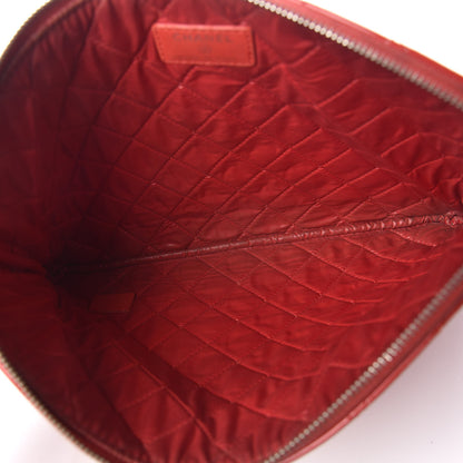 Chanel Patent Calfskin Quilted Valentine Hearts Medium Cosmetic Case Red 5 of 8