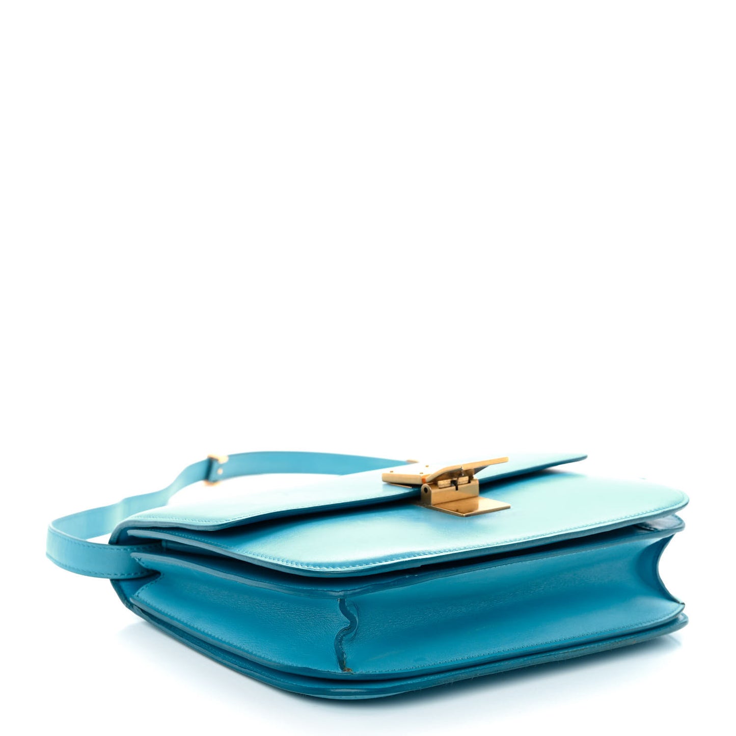 Box Calfskin Medium Classic Box Flap Bag Blue