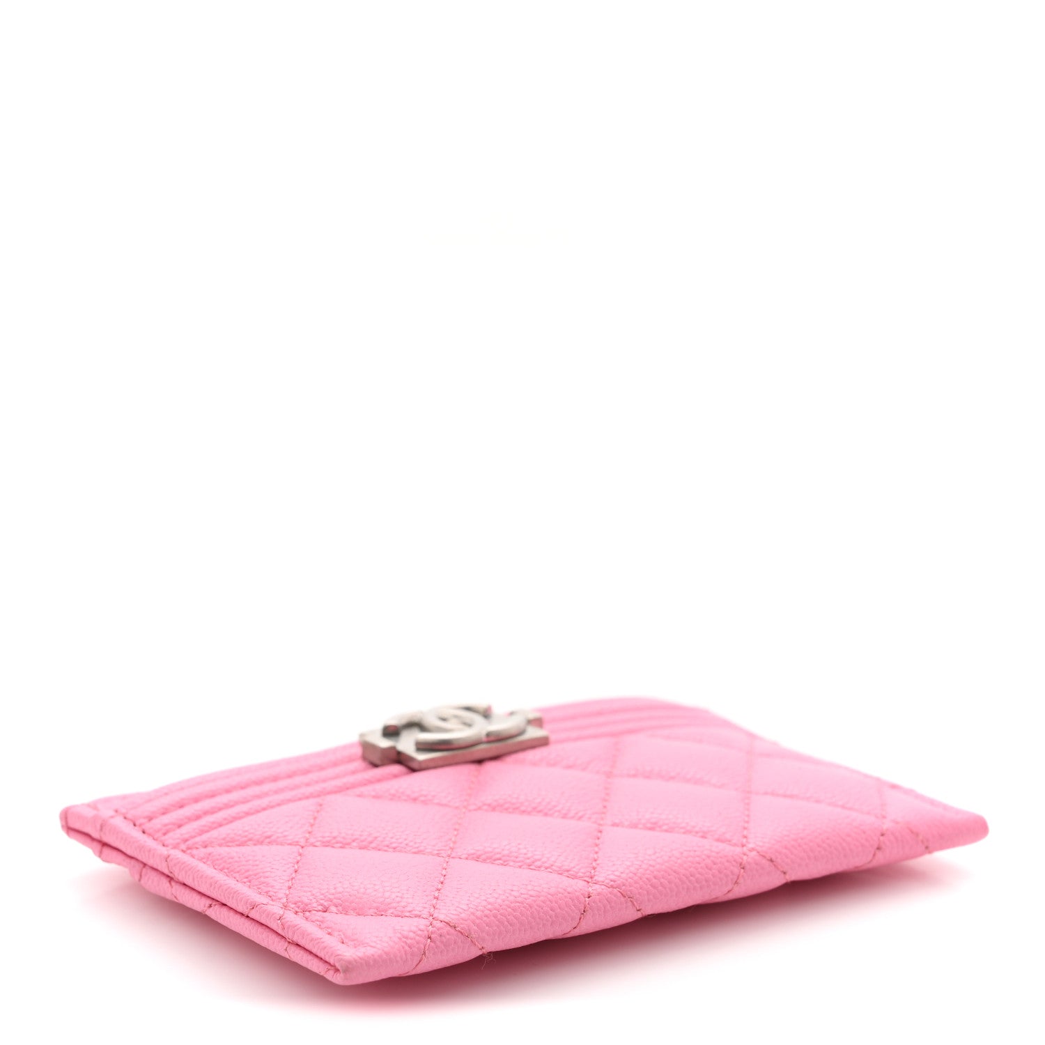Chanel Caviar Quilted Boy Card Holder Pink 4 of 8