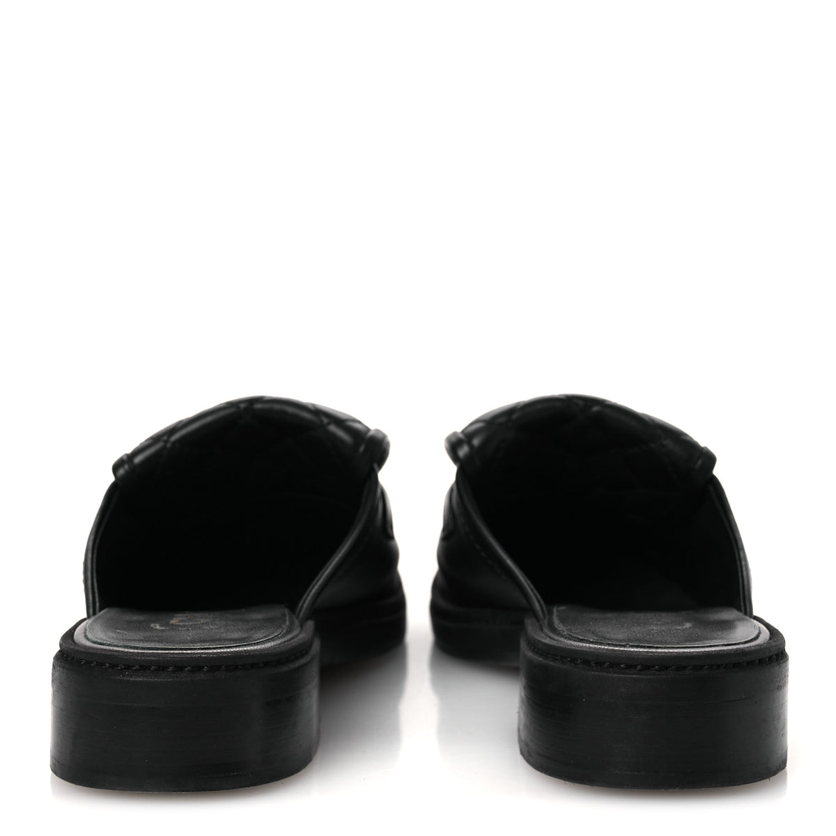 Lambskin Quilted CC Turnlock Mules 36.5 Black