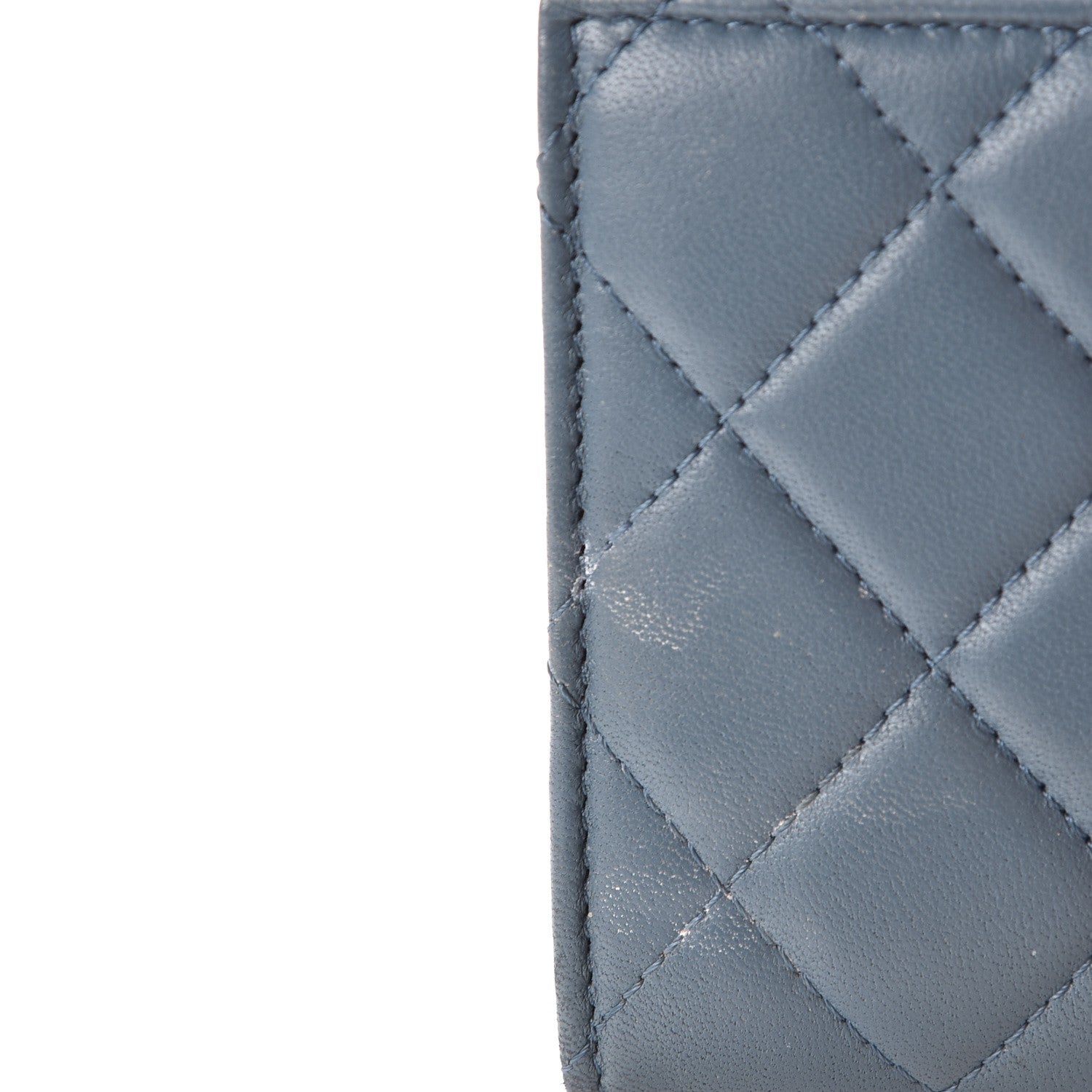 Chanel Lambskin Quilted Large Gusset Flap Wallet Blue 11 of 16