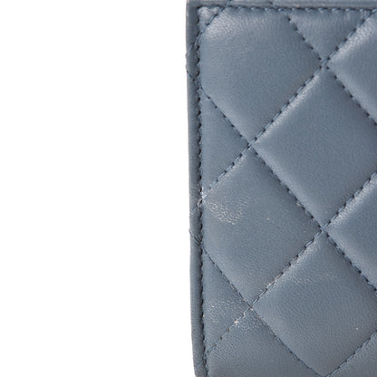 Chanel Lambskin Quilted Large Gusset Flap Wallet Blue 11 of 16