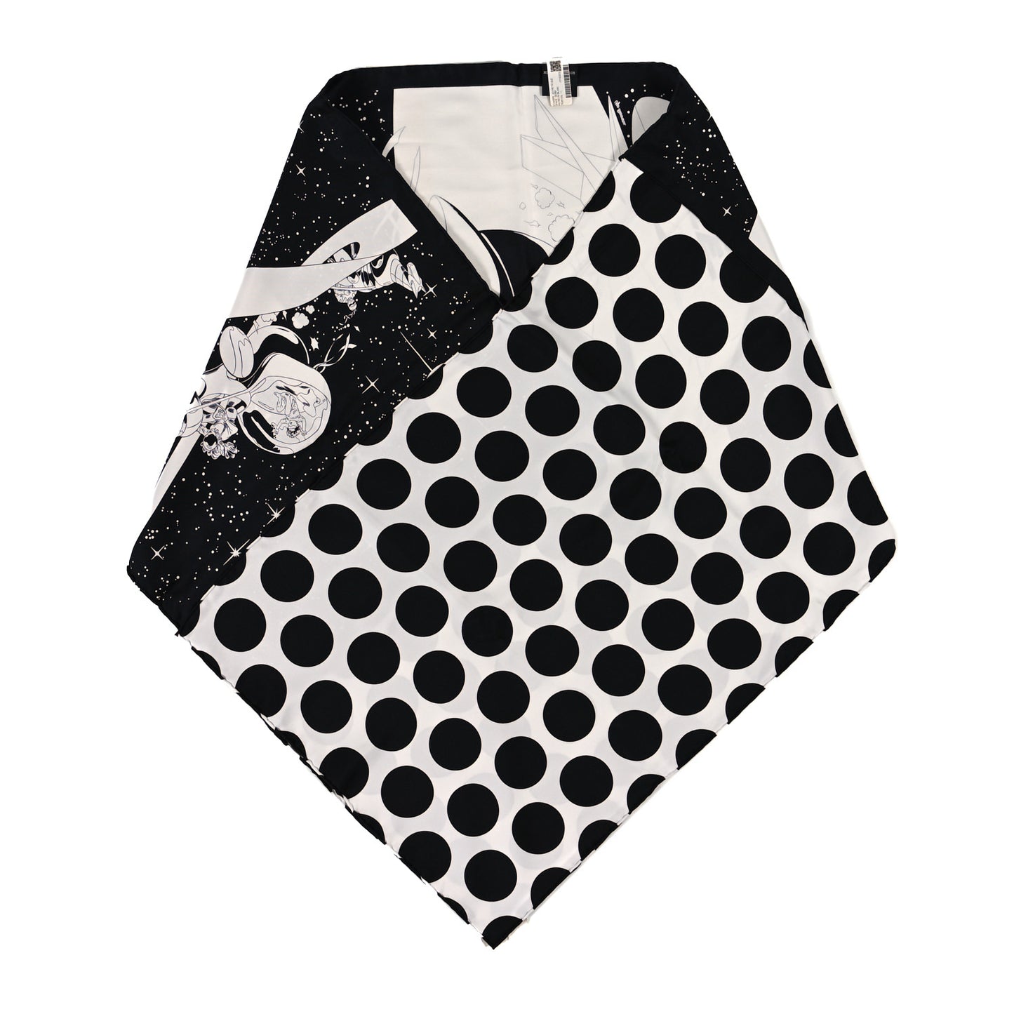 Silk Space Derby Muffler Black White